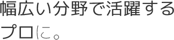 幅広い分野で活躍するプロに。