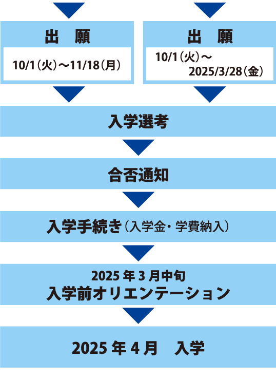 出願から入学までの手続き_学校推薦型選抜指定校推