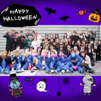 1年生ハロウィン🎃傷メイク🧟‍♀️🧟‍♂️💜