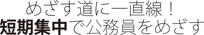 めざす道に一直線！短期集中で公務員をめざす