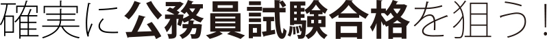 確実に公務員試験合格を狙う！