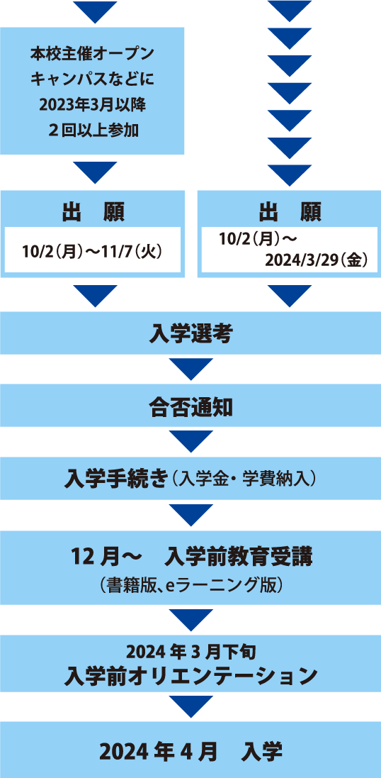 出願から入学までの手続き_学校推薦型選抜指定校推薦