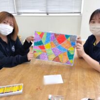 【作業療法学科】3年生、「交互色彩分割法」を体験✨